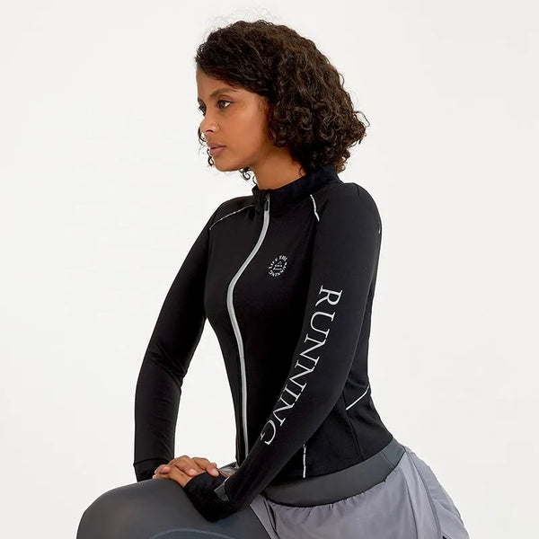 Woman Sports Jacket Winter Warm Gym Top Long Sleeve Women Zip Fitness Yoga Shirt