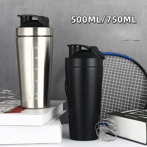 Stainless Steel Protein Shaker Cup Portable Fitness Sports Mug Nutrition