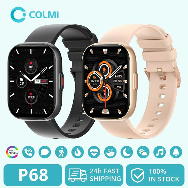 COLMI P68 Smartwatch 2.04'' AMOLED Screen 100 Sports Modes
